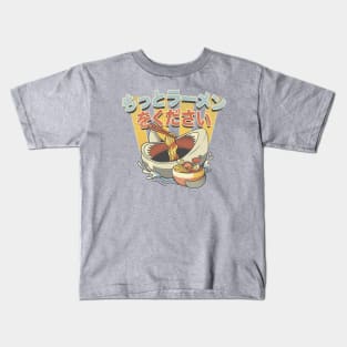I Need More Ramen Funny Shark Gray by Tobe Fonseca Kids T-Shirt